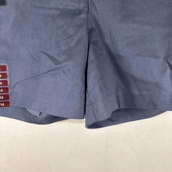 New Issac Mizrahi Shorts Women's 14 Blue Chino Button Pockets Tailored Cotton Bl - Picture 4 of 10